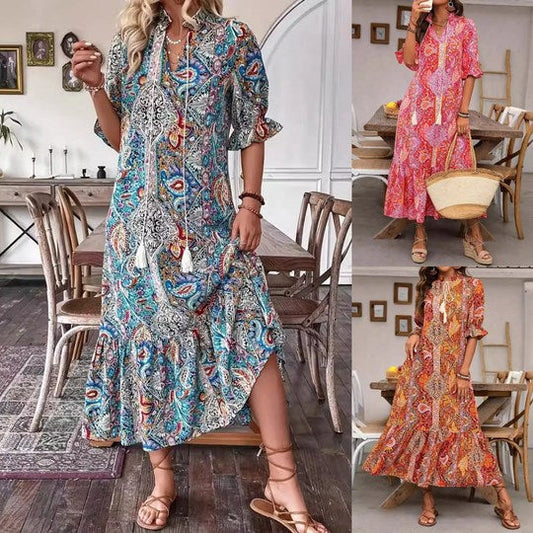 Elegancka sukienka Bohemian z koronkami