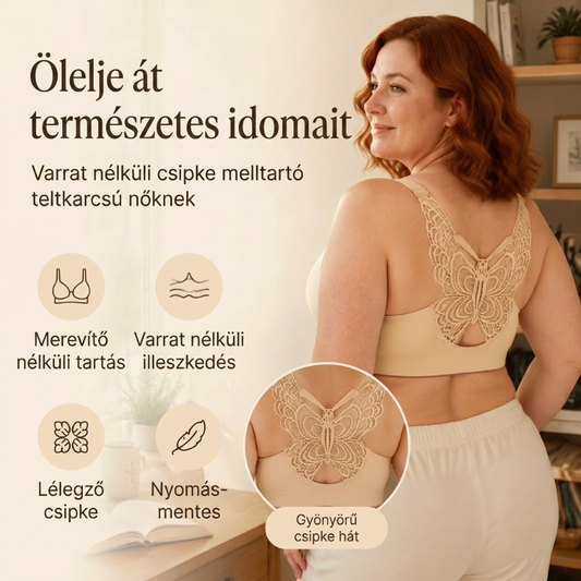 💕M–5XL🦋Biustonosz bez fiszbin, z haftem w motyle