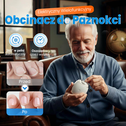 🎉 Elektryczny obcinacz do paznokci - Bezpieczny, nie uszkodzi skóry