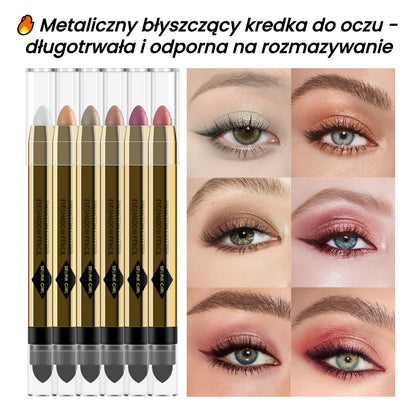 🔥 Metaliczny błyszczący kredka do oczu - długotrwała i odporna na rozmazywanie