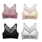 💕M–5XL🦋Biustonosz bez fiszbin, z haftem w motyle