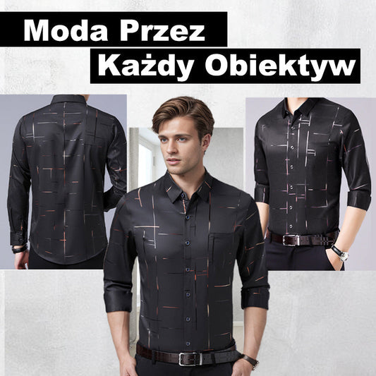 Męska koszula odporna na zagniecenia w jednolitym kolorze