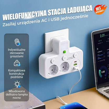 Inteligentna listwa zasilająca z portami USB（Wtyczka Unii Europejskiej）