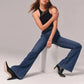 Dżinsy stretch flare z wysokim stanem
