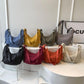 👜Nylonowa torba damska typu hobo w jednolitym kolorze
