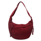👜Nylonowa torba damska typu hobo w jednolitym kolorze