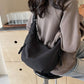 👜Nylonowa torba damska typu hobo w jednolitym kolorze