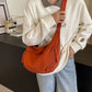 👜Nylonowa torba damska typu hobo w jednolitym kolorze