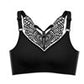 💕M–5XL🦋Biustonosz bez fiszbin, z haftem w motyle