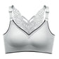 💕M–5XL🦋Biustonosz bez fiszbin, z haftem w motyle