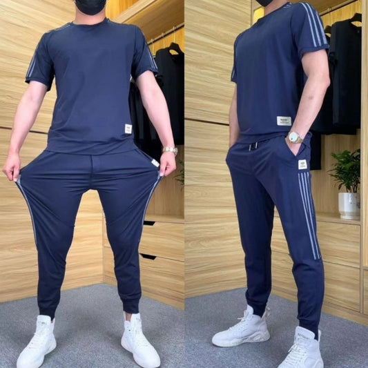 Casualowy sportowy zestaw 2-częściowy (top + spodnie)