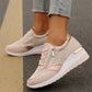 Sznurowane sneakersy damskie z siateczki