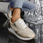 Sznurowane sneakersy damskie z siateczki