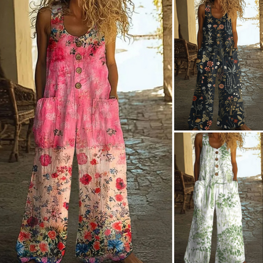 Kwiecisty kombinezon w stylu vintage