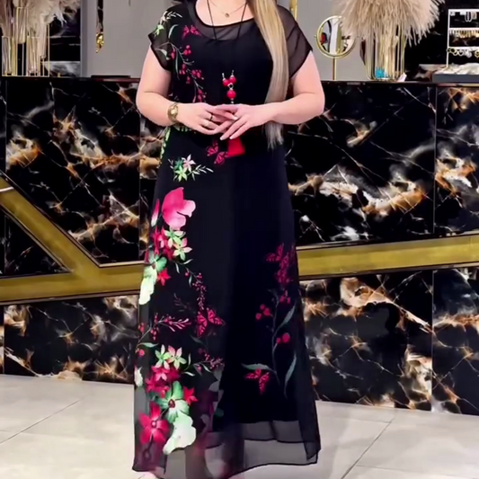 Eleganckie tiulowe sukienki w kwiaty dla kobiet