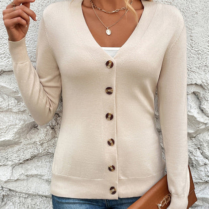 Damski sweter w jednolitym kolorze w stylu casualowym