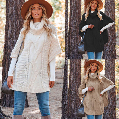 Damska dzianinowa koszula z wysokim kołnierzem