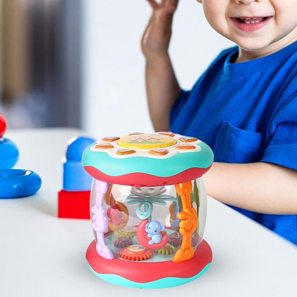 Okrągła świecąca zabawka muzyczna – motyw oceaniczny