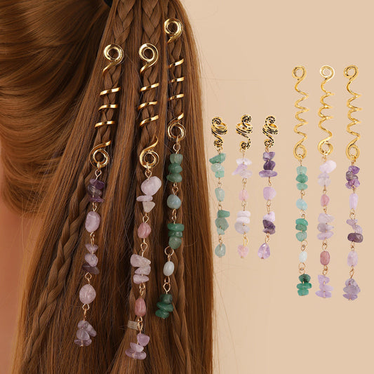 Spiralny warkocz i wisiorek z włosów w stylu dreadlock