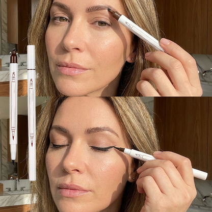 ✨Dwustronny pisak do makijażu 2 w 1 – kredka do brwi i eyeliner