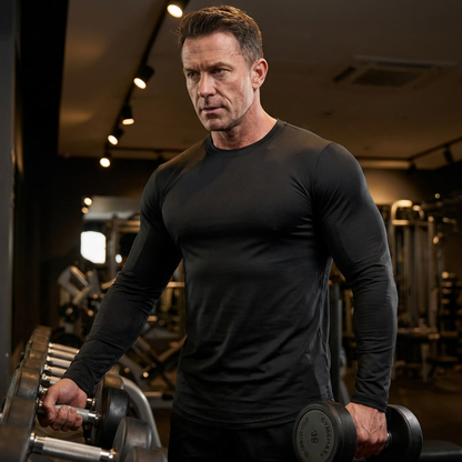 Męska koszulka sportowa z długim rękawem – szybkoschnąca