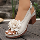 🌺Damskie sandały 3D z odkrytymi palcami i grubym obcasem z motywem kwiatowym👡