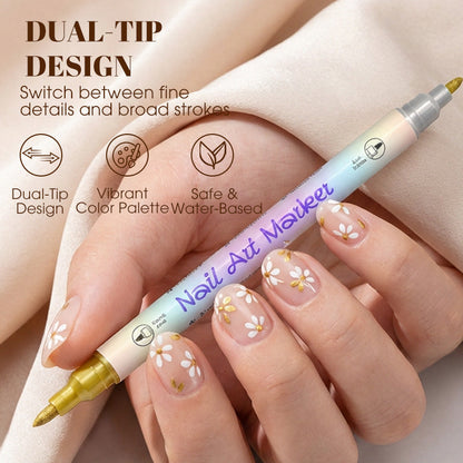🎨 Zestaw pisaków do zdobienia paznokci – łatwy manicure i pedicure do wykonania w domu
