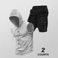 Męski sportowy komplet – bezrękawnik z kapturem i szorty