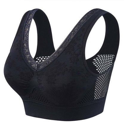 High-Support Wireless Lace Bra for Women