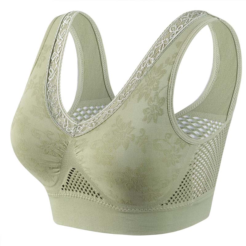 High-Support Wireless Lace Bra for Women